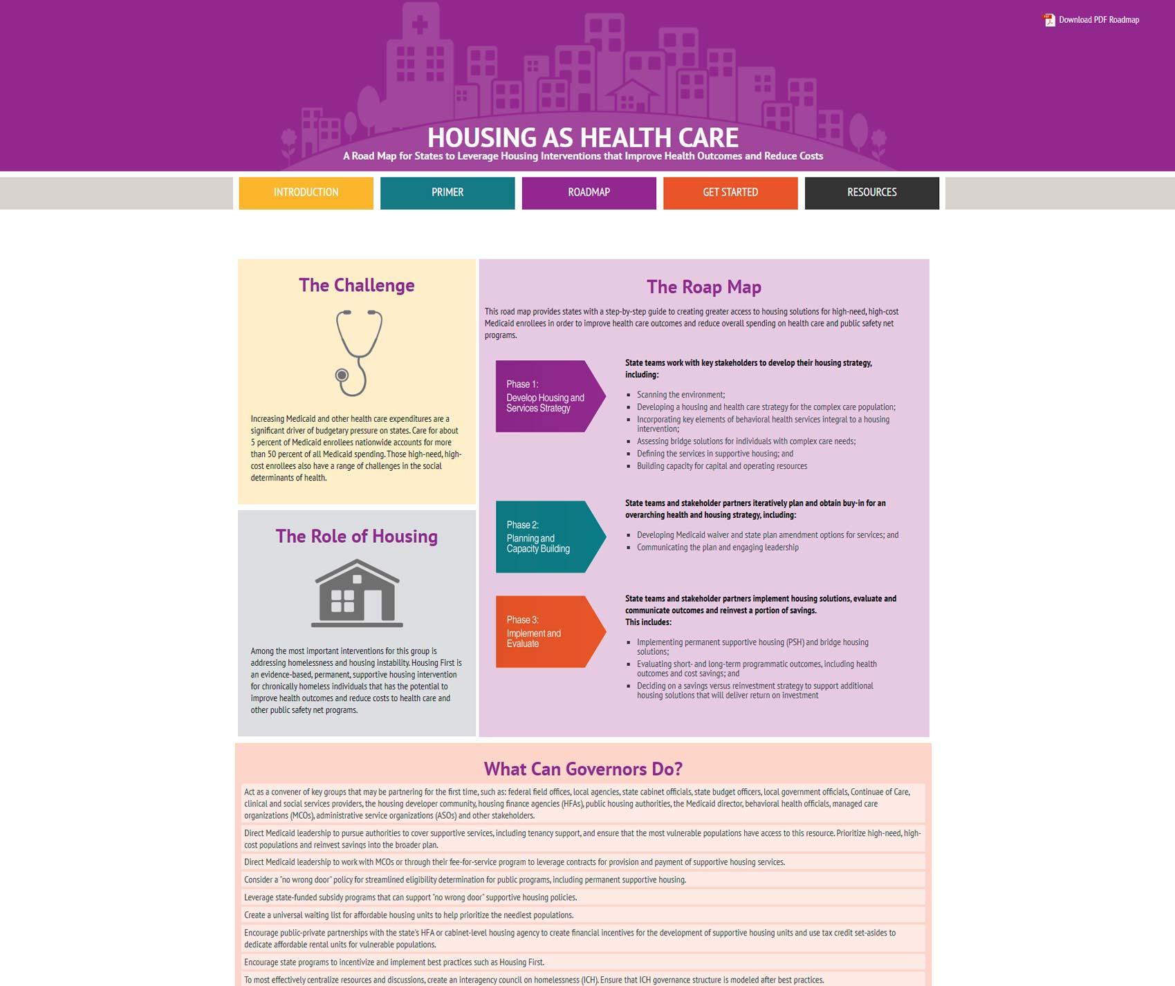 NGA Housing as Healthcare Website