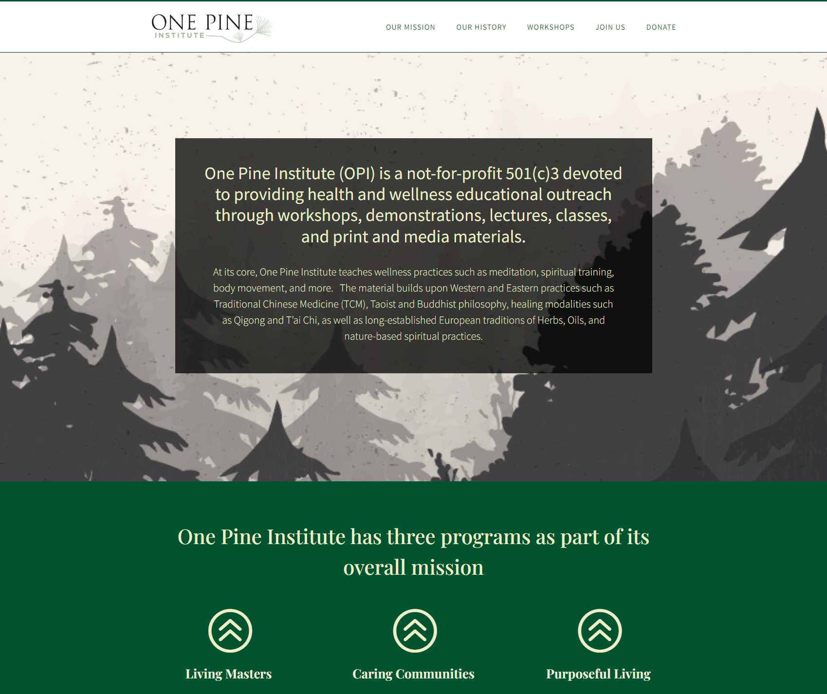 One Pine Institute Website